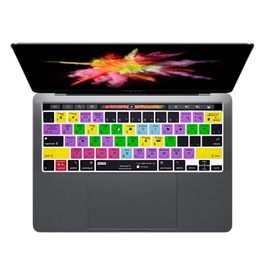 Mac OS/MacOS Shortcuts Silicone Keyboard Cover for MacBook Pro 13 M1 M2 14 16, for MacBook Pro 13 15 Inch with Touch Bar(A1989/A1706,A1990/A1707) 2016-2024, US Version Layout