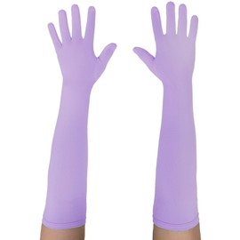 Seeksmile Unisex Adult 18" Length Spandex Long Gloves Stretchy Cosplay Costume Gloves, Lavender, One Size