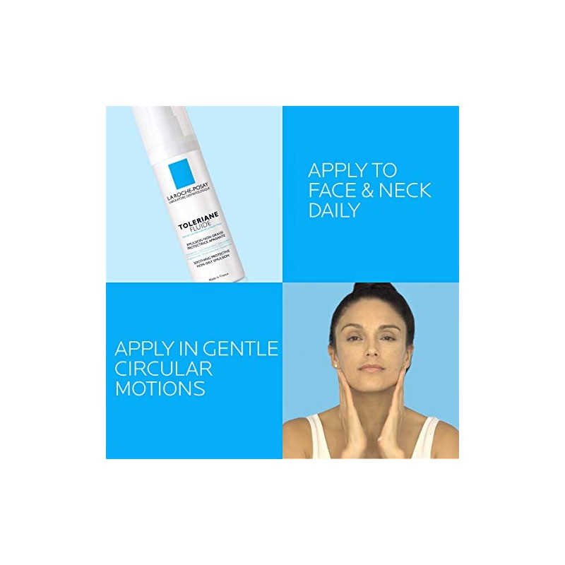 La Roche-Posay Toleriane Sensitive Fluide Protective Moisturizer, Oil-Free, 1.35 Fl.
