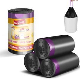 Homifest 4 Gallon Drawstring Trash Bags,40 Count Black
