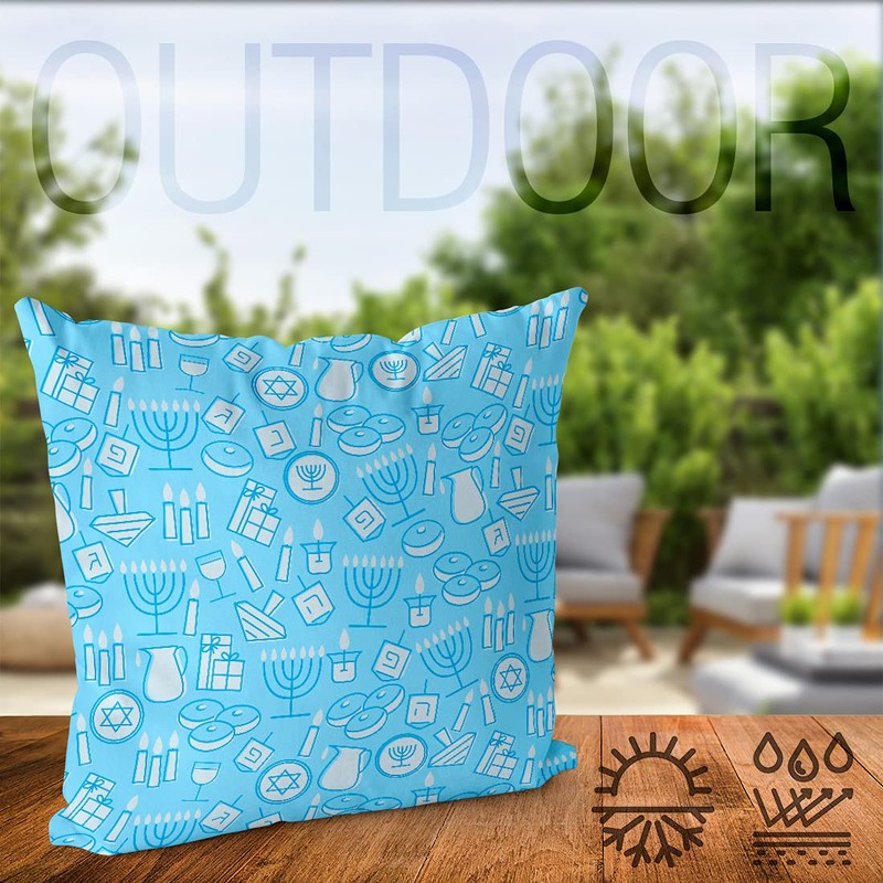 VOID Hanukkah Dreidel Pattern Cushion Cover Sofa Cushion Decorative Outdoor