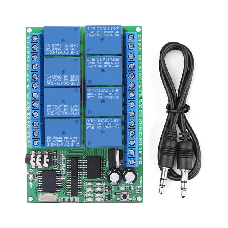 DC 12V 8CH DTMF Relay Phone Voice Decoder Remote Controller