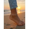 Moodear Ankle Bracelets for Women 14K Silver Plated Anklet Twist
