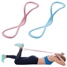 2 Pcs Arm Resistance Bands, Figure 8 Resistance Bands with Handles, Chest Expander Exercise Bands for Full Body Workout, Body Sculpting Pull Rope for Strength Training, Yoga