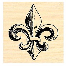 Fleur De Lis Rubber Stamp WM p34 by Dragonflylaser