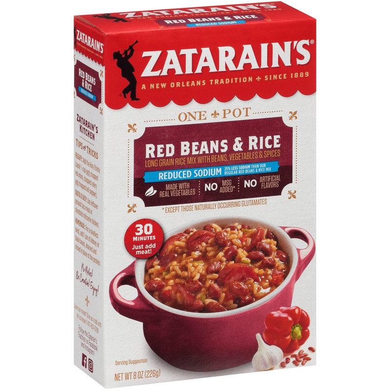 Zatarain's Reduced Sodium Red Beans & Rice, 8 oz