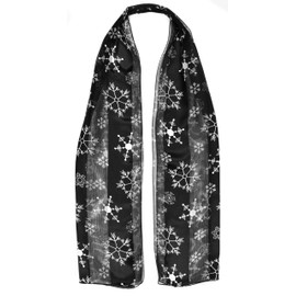 Mytoptrendz® Fashion Printed Scarf for Women Elegant Long Soft Lightweight Novelty Print For Festive Neck Wrap (Black- Snowflake)