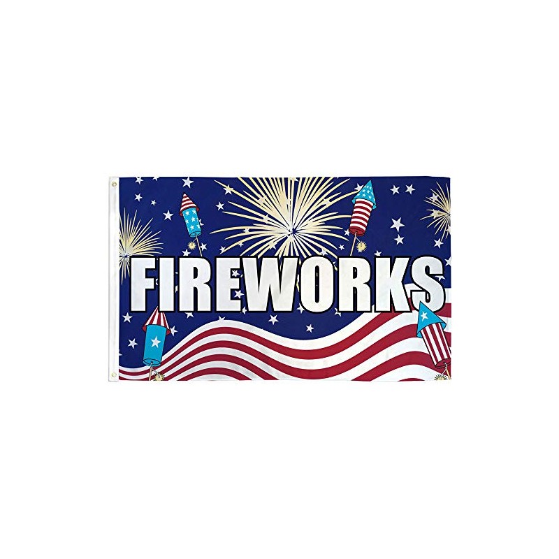 Fireworks (USA) 3x5 ft Flag Polyester - Perfect for Businesses,