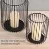 Cage Candleholder Set Matte Black Metal Cylinder Modern Simple Bird