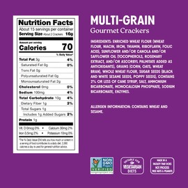 Milton's Gourmet Crackers, Original Multi-Grain - Non-GMO Project Verified, Natural Ingredients, Kosher, Great for Charcuterie Boards - 8.4 Oz