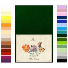 Soft Dream Fitted Sheet 80 x 200 cm - Premium Quality - 100% Combed Cotton Jersey - Fitted Sheet for Cot Junior Bed - OekoTex Certified - Made in EU Malachite