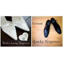 2 Lucky Wedding Sixpence Coins for the Bride & Groom & Traditional idea for The Bride & Grooms Shoe. Fun Husband & Wife to Be Joint Wedding Day Good Luck Keepsake Gift