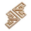 4pcs Wood Carved Mouldings Corner Onlay Applique Furniture Craft Unpainted