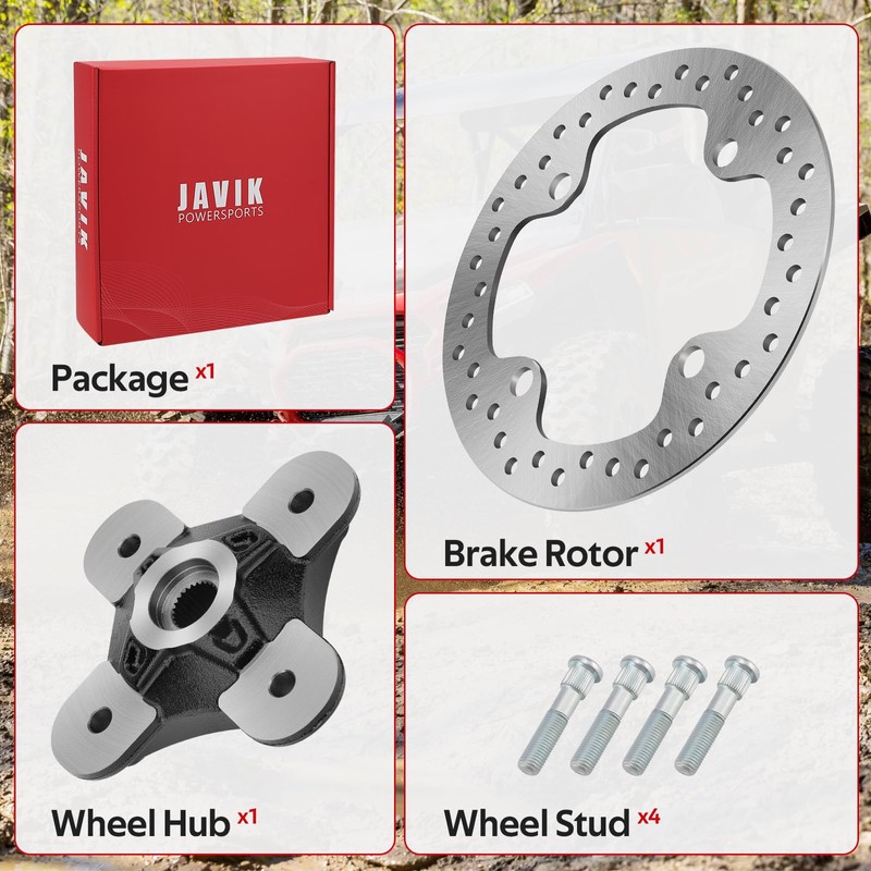 JAVIK Front/Rear Wheel Hub Rotor Studs for RZR XP 1000