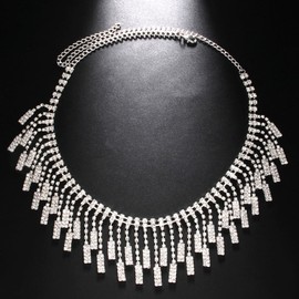 NAISKA Silver Crystal Rhinestone Forehead Headband Jewelry 1920s Crystal Flapper Headpiece Cap Geart Gatsby 20s Tassel Headdress Prom Costume Hair Accessories for Women and Girls