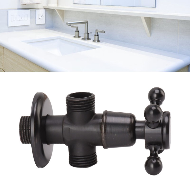 Angle Stop Valve Retro Copper Cross Handle Water Stop Valve