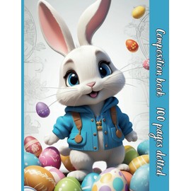Easter Composition Book Dotted 100 pages Notebook for Kids Teens Students Adults for School College