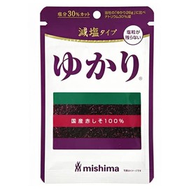 [Set of 2] Mishima Foods Reduced Salt Yukari 0.6 oz (16 g) x 10 Bags x (2 Cases)