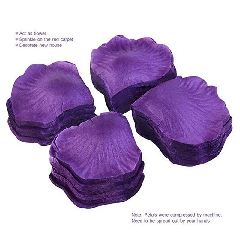 RuiChy 1000pcs Silk Artificial Rose Petals for Wedding, Purple