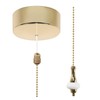 ElekTek Premium Brass Bathroom Light Pull Cord Switch Kit -