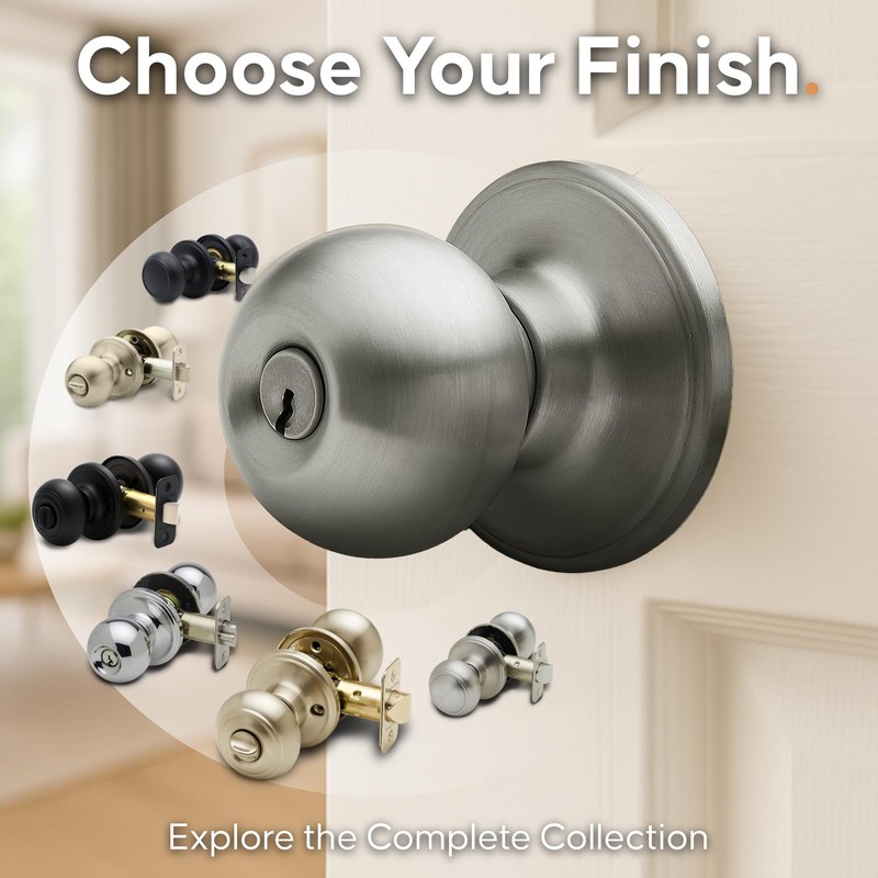 Copper Creek Entry Door Knob – Keyed Entry Handle with