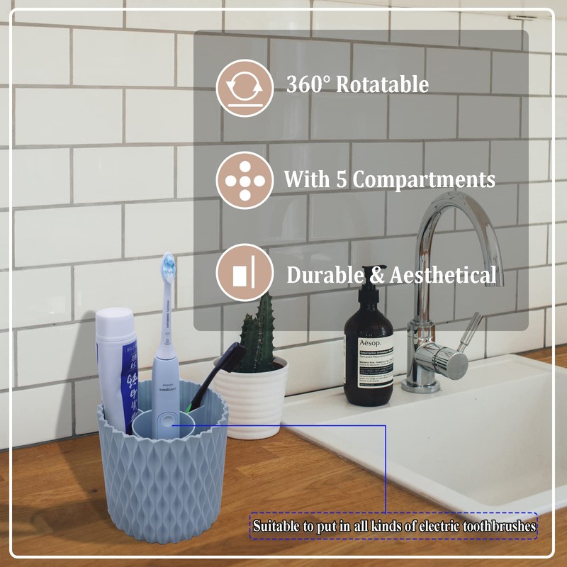 OWAYOTO Makeup Brush Holder Rotatable Makeup Brush Organiser Cup Makeup