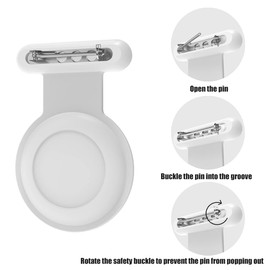 AirTag Holder with Safety Pin(2 Pack, White), Hidden Wearable AirTag Case with Brooch Clip for Clothes of Kids, Toddler. Better Substitute for Air Tag GPS Tracker Accessories of Necklace, Bracelet