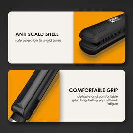 3 in 1 Hair Straightener Brush Hair Crimper Hair Straightener | Heated Hair Straightening Brush Flat Iron for Smooth, Anti Frizz Hair | Electric Hair Brush Straightener | Hot Brush for Styling (L)