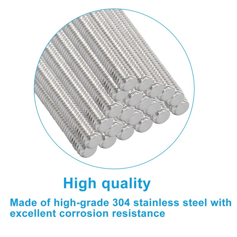 Cjueiom 4 Pcs M5 x 250mm Fully Threaded Rod, 304