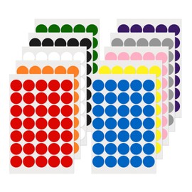 FINDAT 10 Colors Round Labels 1 Inch Vinyl Dot Stickers Self-Adhesive Removable Color Coding Decals Waterproof Circle Tag for Office Home Inventory 350 PCS