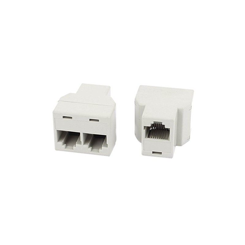 uxcell 2Pcs 3 Way RJ45 8P8C Internet Extension Connector Cable