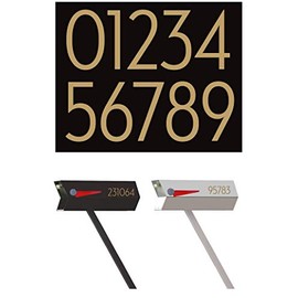modbox USA Modern Mailbox Numbers, Custom Cut to Order, Set of 2 (Gold)