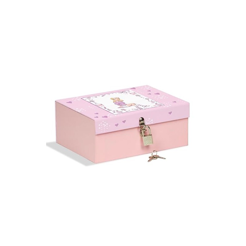 Scatola con lucchetto cm 18,5x14x7,5 ideale per custodire segreti, gioielli