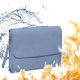The PaperSavor ™ Fireproof Crossbody Bag - Waterproof & Flame Retardant Bag for Documents, Cash, & Essentials - Stylish with Wide Strap, Secure Closure, Interior Organization - Large, Light Blue
