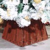 Blissun Christmas Tree Collar, Plastic Rattan Xmas Tree Ring, Farmhouse