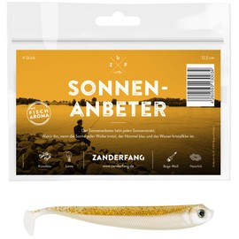 Zanderfang - Rubber fish zander fishing with rubber fish white - 12.5 cm artificial bait predatory fish - 4 pieces
