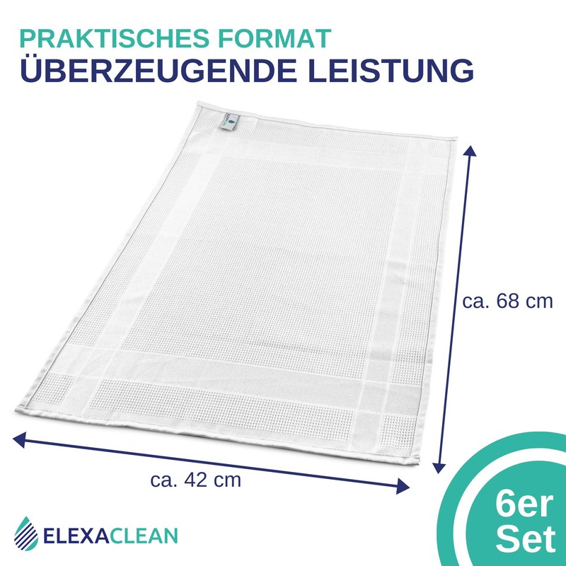 Elexaclean Microfibre Tea Towel Set - 68 x 42 cm