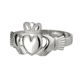 Biddy Murphy Claddagh Ring For Men Sterling Silver Men's Masculine Claddagh Ring Made in Ireland (11.5)