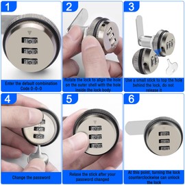 MEIRIYFA Combination Cam Lock, Password Coded Drawer Lock Cabinet Lock with 3/4 Inch Cylinder and Chrome Finish, Security Combi-Cam Locks for Drawer Mailbox Cabinet (Bronze)