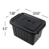 Tyminin Black Plastic Storage Bin ith Lids and Latch, Small