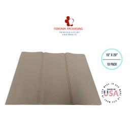 Desert Tan Tissue Paper Squares, Bulk 10 Sheets, Premium Gift Wrap and Art Supplies for Birthdays, Holidays, or Presents by Feronia packaging, Large 15 Inch x 20 Inch Made in USA