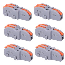 Acouto 20pcs Quick Terminal Block 1 in 2 Out Wire Connector TShape PushType Wiring Splitter SPLF12A 1 to 2 Lever Wire Connector 1 to 2 Wire Splitter 2 to 1 Wire Splice Connector 20pcs T