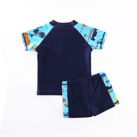 Sweegentle - Juego de 2 protectores solares de secado rápido y traje de baño para niños, Azul oscuro, 4-5T