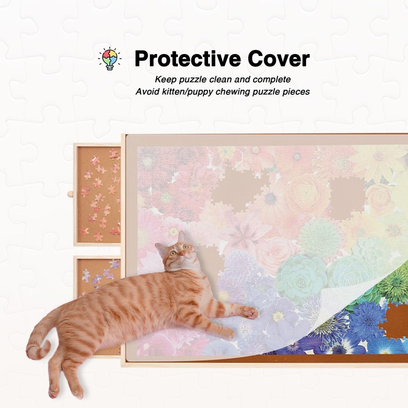 Tilting Puzzle Board with Drawers and Cover, 1000 Piece, 30"