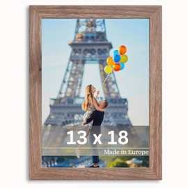 VictoR Picture Frame Clover 13 x 18 cm in Brown - Modern Simple Wooden Photo Frame 13 x 18 - Picture Frame 13 x 18 cm Brown