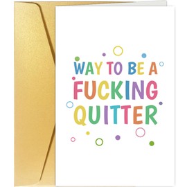 Funny Sobriety Card, Sober Gifts for Her Partner, Way To Be A Quitter Sober Anniversary Card
