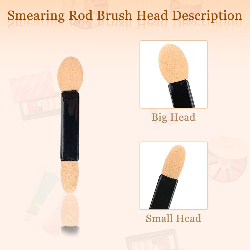 120PCS Eyeshadow Applicators with Organizer, Disposable Eyeshadow Sponge Brush Double-Sided,