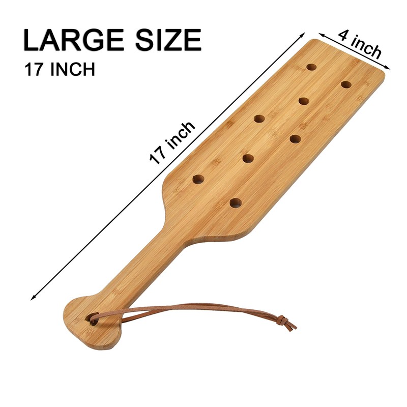 HILAZA 17 Inch Large Bamboo Wood Paddle Wooden Paddle with