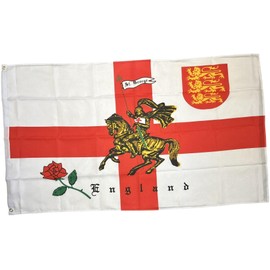 NWFlags Outdoor Heavy English Rose Lion Charger Flag 5ft x 3ft 110d Knitted Polyester Suitable for Flagpoles