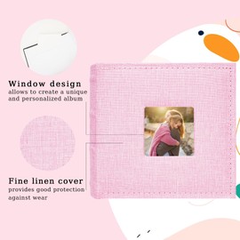 Cherrich Small Photo Album 4x6 100 Pockets with Writing Space Linen Cover Picture Book Holds 4x6 Photos for Wedding, Baby, Family, Graduation